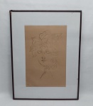 AUGUSTO RODRIGUES (Recife, PE 1913 - Resende, RJ 1993) "Figura de jovem" serigrafia, 3/60, 65 x 48cm. Assinado e numerado a lápis. Moldura com vidro.