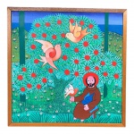 Adelson do Prado (1944  2013)São Francisco, 1978Óleo sobre tela, 60  60 cm. Medidas totais com moldura: 64,5  64,5 cm.Assinado e datado no canto superior esquerdo Adelson do Prado 78, com título, assinatura e data no verso.Composição de vibrante cromatismo representando São Francisco de Assis em meio à natureza, rodeado por aves  tema caro à iconografia cristã e frequentemente revisitável pelo artista, em que o elemento devocional se alia à celebração da cor e da vida. A pintura revela o estilo inconfundível de Prado: figuras simplificadas, planos bem definidos e cores de alta saturação que remetem à fé popular e à ingenuidade simbólica da arte primitivista.* Nota biográfica: Adelson Filadelfo do Prado nasceu em Vitória da Conquista, BA, em 1944, e faleceu em 2013. Autodidata, iniciou-se na pintura ainda menino, desenhando santos e igrejas de sua cidade natal. Em 1960 já participava da 1ª Convenção de Artistas Locais e, em 1977, realizou um painel no Salão Nobre do Estádio do Maracanã (RJ). Sua obra  marcada por cores intensas e temática religiosa ou cotidiana  destaca-se no panorama da arte naïf brasileira, sendo conhecida pela harmonia entre o sagrado e o popular.