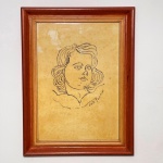 QUADRO - Luís Jardim (1901-1987) - Gravura sobre papel, representando - ANJO - Datado 1968 - Seriado 85/100. Med. 60x45 cm. Envidraçado e emoldurada.