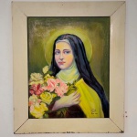 QUADRO - OST - Santa Teresinha - Localizada ROMA e datada 1934. Med. 66x53 cm.
