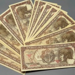 NUMISMÁTICA - Lote de 19 cédulas de 5 CRUZEIROS - Em bom estado.