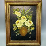 QUADRO - OST - Rosas brancas. Med. 22x22 cm.