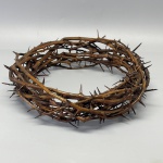 ARTE SACRA - Antiga coroa de espinhos natural. Dia. 18 cm. Marcas do tempo.