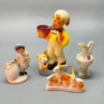 DIVERSOS - Lote de 4 bibelôs em porcelana diversas, coelhos, sendo 1 com orelhas coladas. Med. 13 cm e 6,5 cm.