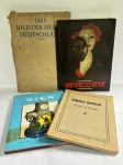 LIVROS - Lote de 4 livros ilustrados diversos sobre ARTE e Antiguidades - "Art Deco Style de Yvonne Brunhammer e Faïence Gien Formes Décors - Das Bild Der Heimat Deutschland e Schöne Heimat - Art Déco é um estilo de artes visuais e arquitetura que surgiu na Europa em 1910 e atingiu seu auge nas décadas de 1920 e 1930 - ". Marcas do tempo, leves desgastes e possíveis manchas.