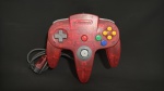 CONTROLE DE VIDEO GAME ORIGINAL NINTENDO VERMELHO TRANSPARENTE