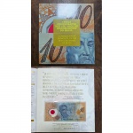 Cédula no Folder Oficial do Bacen. 10 Reais Polímero Pedro A. Cabral. 1ª de Série. 500 anos do descobrimento do Brasil