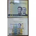 Folder com 2 cédulas, comemorativo ao Bicentenário da Independência do Brasil, produzido pela Associação Filatélica e Numismática de Brasíia  AFNB. Cédula Fantasia do Dom Pedro I e Cédula do JK Original