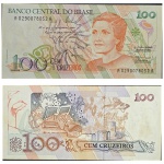 C214 Cédula 100 Cruzeiros Mbc