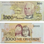 C218 Cédula 1.000 Cruzeiros Fe com mancha
