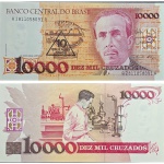C197 Cédula 1000 Cruzados com carimbo de 1 Cruzado Novo Fe
