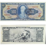 C119 Cédula 500 Cruzeiros com carimbo de 50 Centavos Fe/Sob