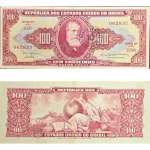 C118 Cédula 100 Cruzeiros com carimbo de 10 entavos Mbc