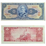 C022 Cédula 20 Cruzeiros Fe/Sob com mancha