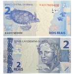 C333 Cédula 2 Reais BA Mantega e Tombini 2014. Real 2ª Família