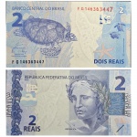 C338 Cédula 2 Reais FG Guardia e Goldfajn 2018. Real 2ª Família