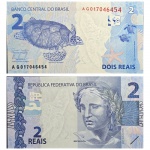 C333 Cédula 2 Reais AG Mantega e Tombini 2013. Real 2ª Família