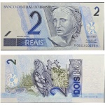 C255 Cédula 2 Reais AA 0001, Pedro S. Malan e Fraga Neto 2001. Primeira de Série. 1ª Família do Real