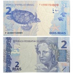 C336 Cédula 2 Reais FA Meirelles e Goldfajn 2018. Real 2ª Família