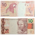 C348 Cédula 10 Reais EJ Meirelles e Goldfajn 2016. Real 2ª Família