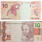 C348 Cédula 10 Reais EH Meirelles e Goldfajn 2016. Real 2ª Família