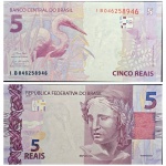 C345 Cédula 5 Reais IB Guedes e Campos Neto 2021. Real 2ª Família