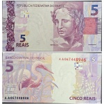 C340 Cédula 5 Reais AA Mantega e Tombini 2013. Real 2ª Família