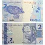 C339 Cédula 2 Reais IA Guedes e Campos Neto 2021. Real 2ª Família