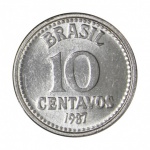 V381, V384 e V390 Moeda de 1, 5 e 10 Centavos 1987 FC