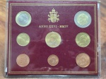 Vaticano - Cartela Oficial com 8 Moedas de Euro do Vaticano, Papa João Paulo II. Série Euro 2004, Escassa.