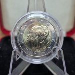 Mônaco, Grace Kelly - A MOEDA DE EURO MAIS RARA DO MUNDO. Estojo com a Moeda MAIS RARA do Euro, Grace Kelly de Mônaco. 2 Euros 2007, 25º aniversário da morte da Princesa. Apenas 20.001 peças cunhadas