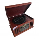 Rádio vitrola retrô, auto Return Turnable, elegante e raro 3 em 1 CTX CLASSIC, Am/Fm CD e Fita Cassete, funcionando,  mas precisa revisão porque funciona em rítmo acelerado, 45 x 55 x  Alt. 24 cm. 6 kg. Aprox.