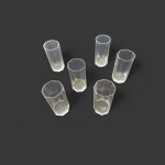 Seis copos para água/suco em cristal com bordas oitavadas, Alt. 15, Diam. 8 cm.