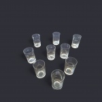 Onze copos em cristal para água, 5 lapidados, Alt. 11, Diam. 7 cm.