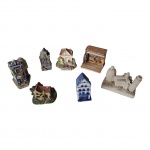 Miniaturas de 7 pontos turísticos diversos, Piazza del Miracoli, La Boca  Casa de Giulietta e etc. Alt. 7 a 5 cm.