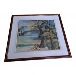 ALAIDE -Crayon sobre cartão- Representando paisagem acid, 36 x 33 e  52 x 48 cm.