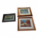 ALAIDE -Terno de OST acid, duas paisagens e 1 Natureza Morta, 41 x 32 - 38 x 32 e  32 x 22 cm.