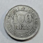 MOEDA DE CUPRO NIQUEL 100 RÉIS 1884 V-014 MBC/SOBERBA ESTIMATIVA MARCA R$ 150,