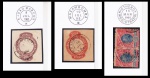 SELO: BRASIL (REPÚBLICA) – 1892. ENVELOPE. RHM: EM-31. 200 RÉIS (FRAGMENTO). USADO. CARIMBO: S. JOÃO MARCOS. DATADO (08.07.1900). NA COR PRETA. 1892. ENVELOPE. RHM: EM-21. 100 RÉIS (FRAGMENTO). USADO. CARIMBO: MAXABOMBA. DATADO (10.07.1895). NA COR PRETA. 1902/1905. MADRUGADA REPUBLICANA. RHM: 99. 10 RÉIS (PAR HORIZONTAL). USADO. CARIMBO: NICTEROHY (REGISTRADO). DATADO (15.03.1905). NA COR PRETA.