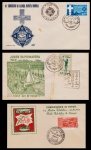 FDC: BRASIL – 1960/1961 (TEMÁTICA: RELIGIÃO/ESPORTE/FUNDAÇÃO DE CIDADE). 3 FDC PARTICULAR COM CARIMBO COMEMORATIVO E OU DE PRIMEIRO DIA DE CIRCULAÇÃO.