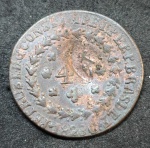 MOEDA DE COBRE 40 RÉIS C/ CARIMBO DE 10 1828 C B-713 MBC/SOB ESTIMATIVA CATALOGO BENTES R$ 450,