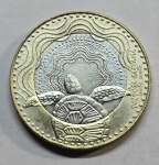MOEDA BIMETÁLICA DA COLÔMBIA 1.000 PESOS TARTARUGA 2016 FLOR DE CUNHO LINDA