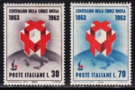 SELO: ITALIA – 1963 (CENTENARIO DA CRUZ VERMELHA). SÉRIE COMPLETA. NOVO