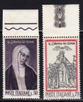 SELO: ITALIA – 1962 (1º CENTENÁRIO DA CANONIZAÇÃO DE SANTA CATARINA DE SIENA). SÉRIE COMPLETA. MINT.