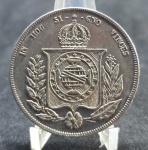 MOEDA DE PRATA 1.000 RÉIS 1860 DATA EMENDADA P-608 SOB/FLOR DE CUNHO ESTIMATIVA CATALOGO BENTES R$ 450,