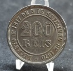 MOEDA DE CUPRO-NIQUEL 200 RÉIS IMPÉRIO 1878 V-021 SOBERBA CATALOGO MARCA R$ 600, LINDA
