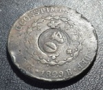 MOEDA DE COBRE 80 RÉIS C/ CARIMBO DE 40 1829 B – C-666 MBC CATALOGO BENTES MARCA R$ 300,