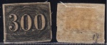 SELO: BRASIL  1850 (IMPÉRIO) VERTICAL  300 RÉIS  RHM: 17  NOVO. COM DOBRA. VL. CAT. 900 UF.