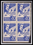SELO: BRASIL – 1947 (COMEMORATIVO) SEMANA DA CRIANÇA. RHM: 234. QUADRA. NOVO. VARIEDADE: DENTENÇÃO INCORRETA (NÃO CATALOGADA).