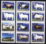 SELO:  BRASIL (DESPERSONALIZADOS) – 2009 (EXPOZEBU INDUSBRASIL) – FORMATO HORIZONTAL. RHM: C-2789/C-2800. SÉRIE COMPLETA. MINT.